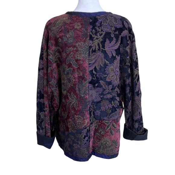 Mary Lynn O'Shea Sz M Art To Wear Handmade Floral Woven Tapestry Jacket Blazer - Picture 5 of 16